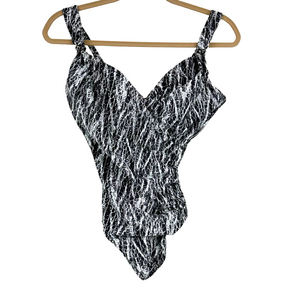 Miraclesuit NWT Python Siren One Piece Swimsuit Size 14 Metallic Underwire Bra - Picture 3 of 12